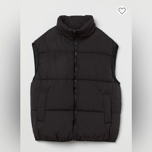 H&M Oversized Padded Vest. Black, S.